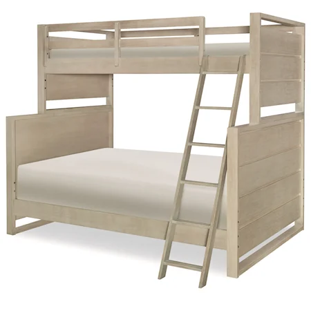 Contemporary Twin over Full Bunk Bed with Ladder